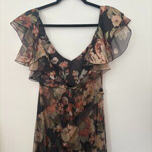 Ralph Lauren Purple Label Brienne Crinkle Chiffon Evening Dress